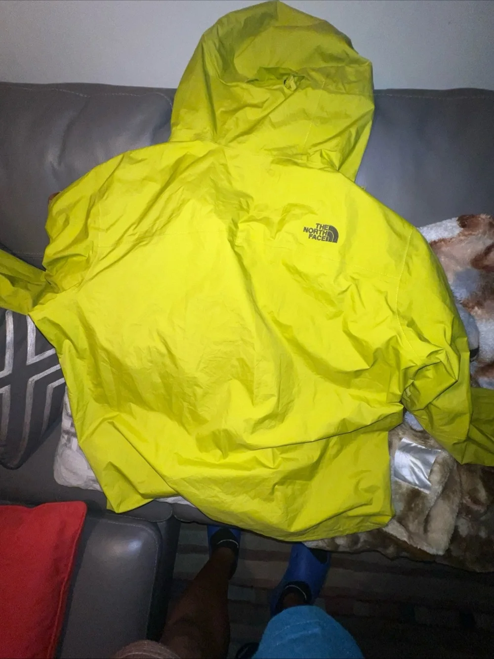 The North Face Bright Neon Yellow Hooded Rain Shell
